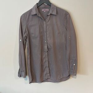 Calypso by St. Barth Button Down Shirt Women’s Roll Tab Long Sleeve Size XS Gray